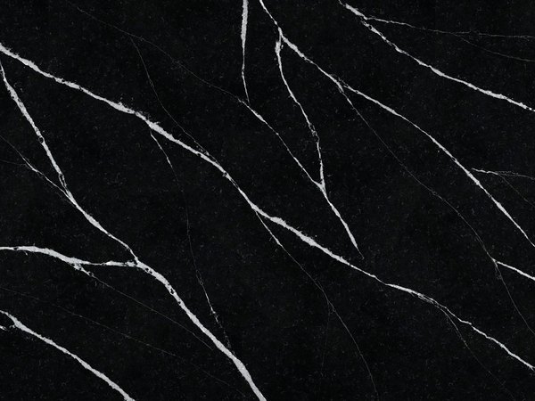 Quartz countertop, marble look, black
